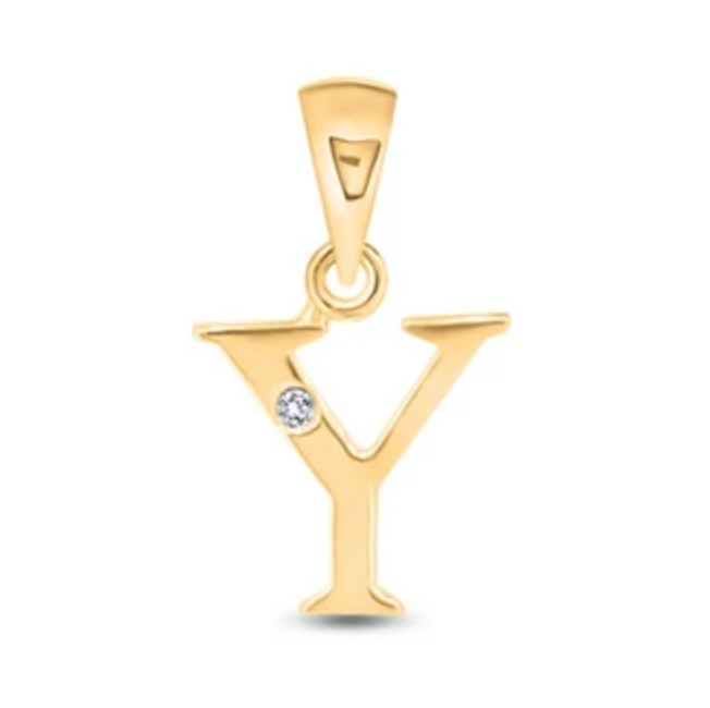 Initial Letter Pendant with Natural Diamond in 9ct