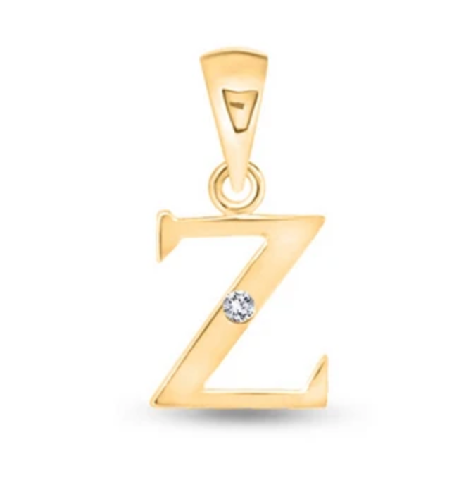 Initial Letter Pendant with Natural Diamond in 9ct