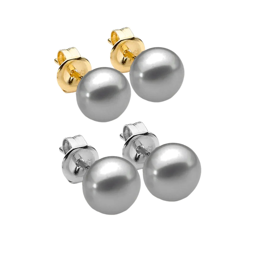 Treat yourself or someone special to our dainty Luna Studs, featuring luminous freshwater pearls in your choice of white, pink, black, or grey. Available in a range of sizes and set in Sterling Silver or 9ct Yellow or White Gold, these timeless classics are perfect for any occasion – a gift you&