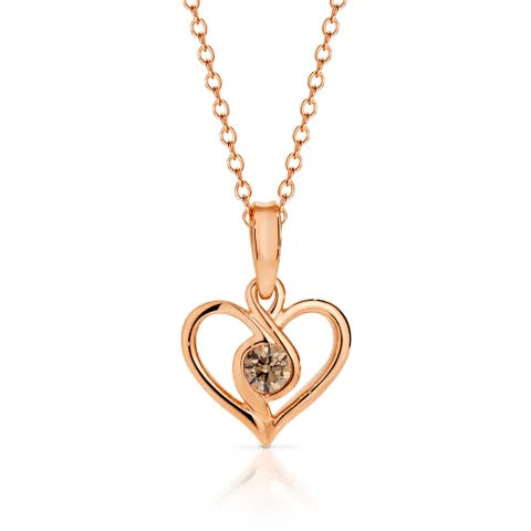 Infinity Heart Chocolate Diamond Pendant