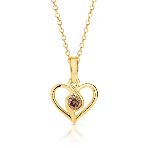 Infinity Heart Chocolate Diamond Pendant