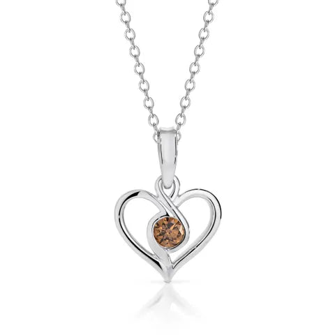 Infinity Heart Chocolate Diamond Pendant