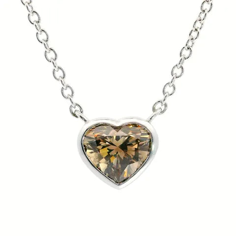 Heart Shaped Chocolate Diamond Necklace