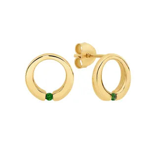 Pop Emerald Studs
