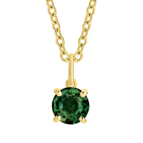 Green Sapphire Pendant in 18ct
