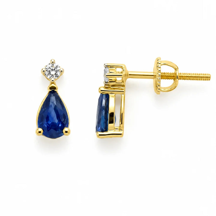 Pear Sapphire Stud Earrings