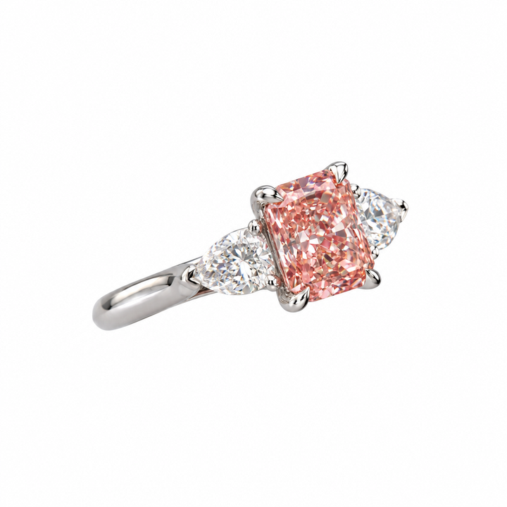 Vivid Pink Diamond Ring in 18ct White Gold