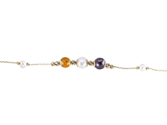 Amber and Pearl Bracelet