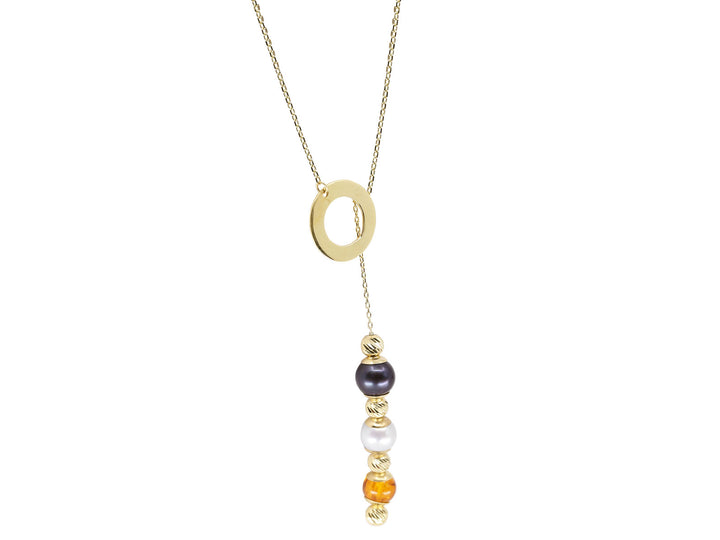 Amber And Pearl Necklace