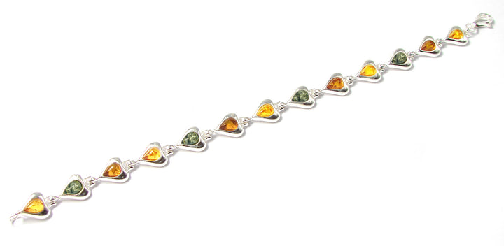 Amber Heart Bracelet in Sterling Silver