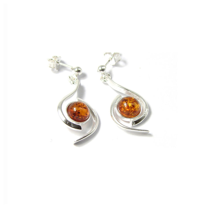Amber Earrings in Sterling Silver