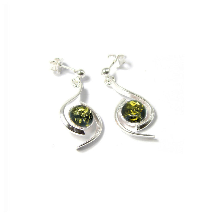 Amber Earrings in Sterling Silver