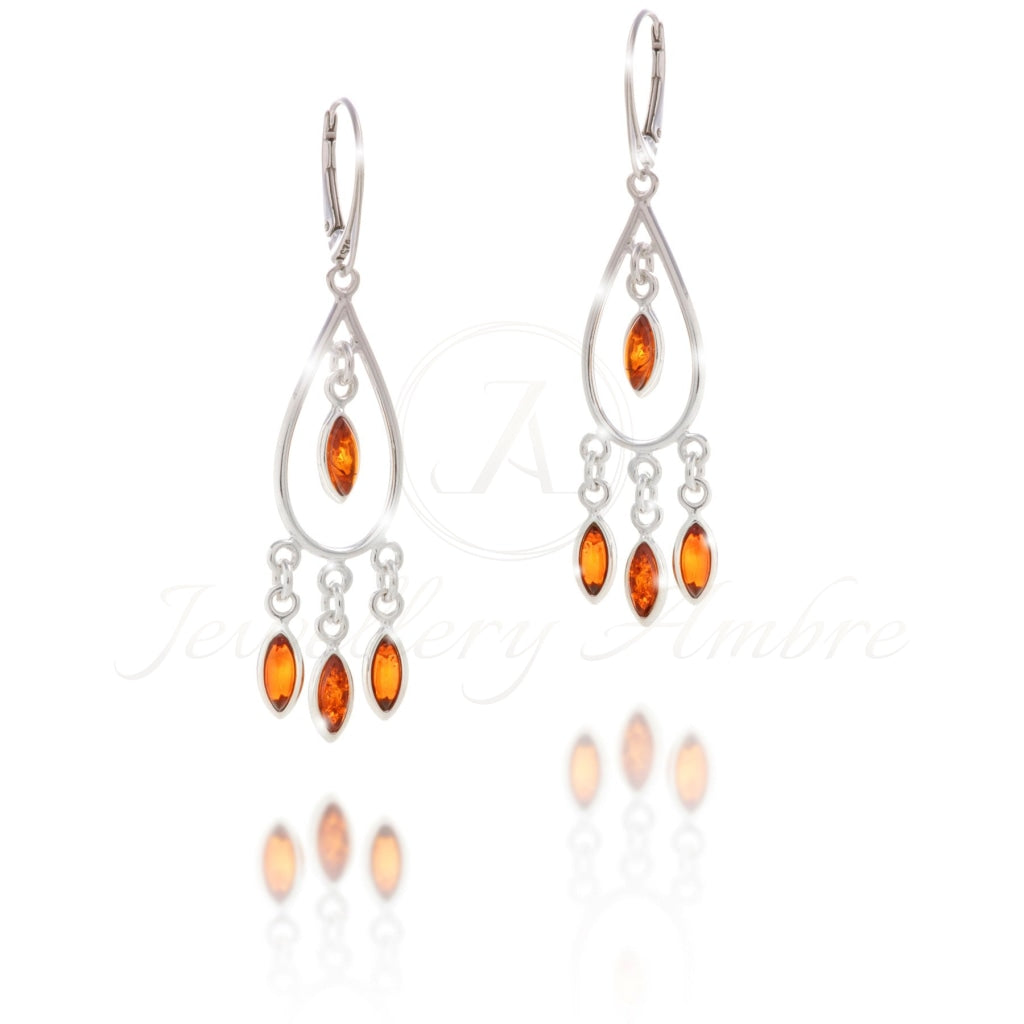 Amber Boho Dangles In Sterling Silver No. 6 Brown Earrings