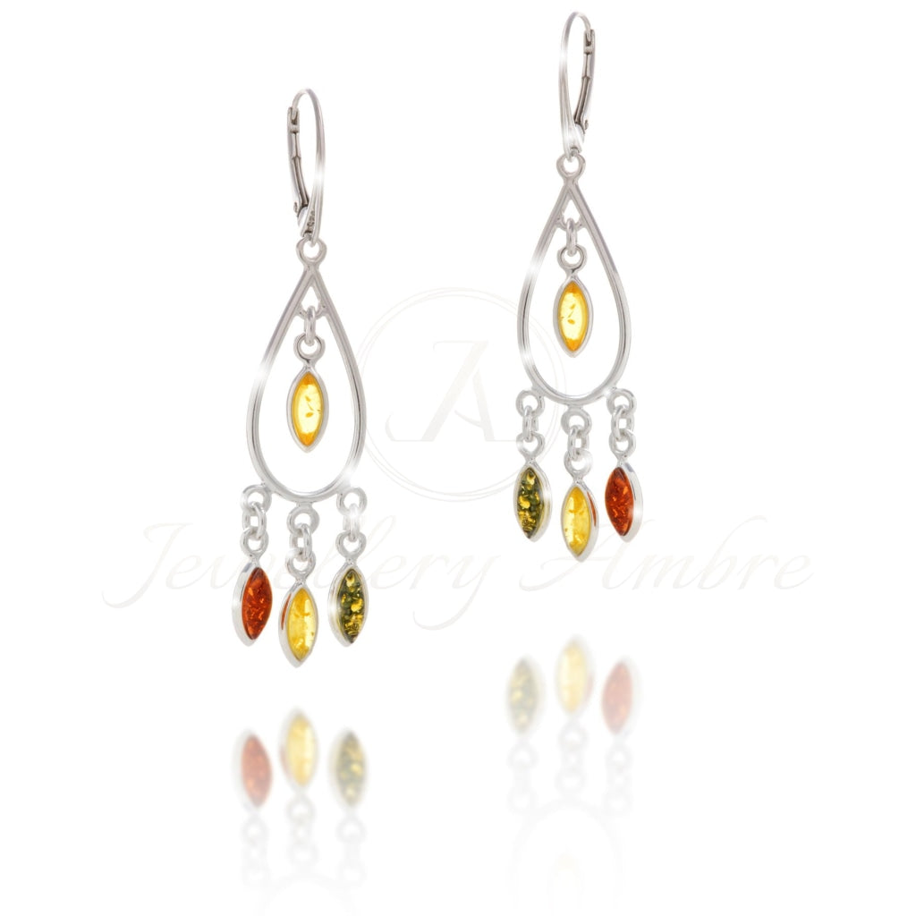 Amber Boho Dangles In Sterling Silver No. 6 Color Earrings
