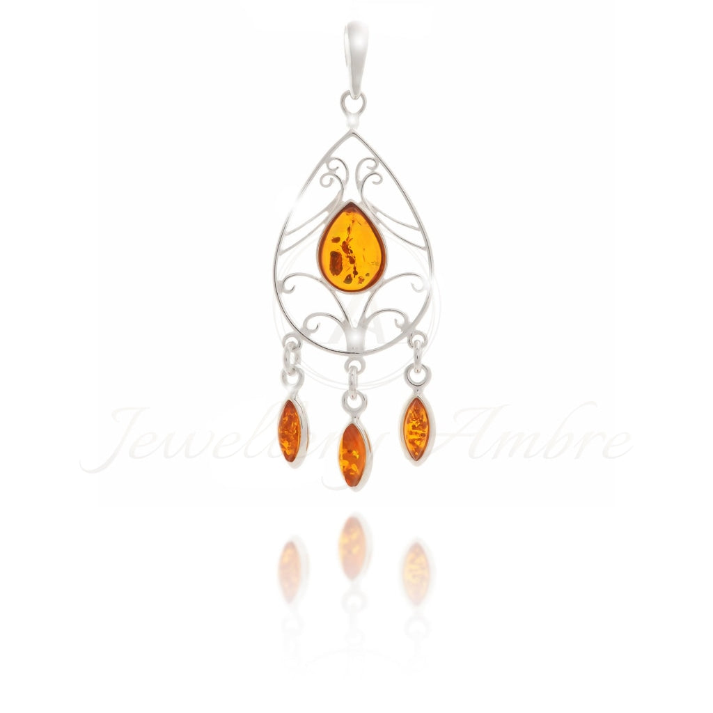 Amber Boho Pendant In Sterling Silver No. 1 Brown Charms & Pendants