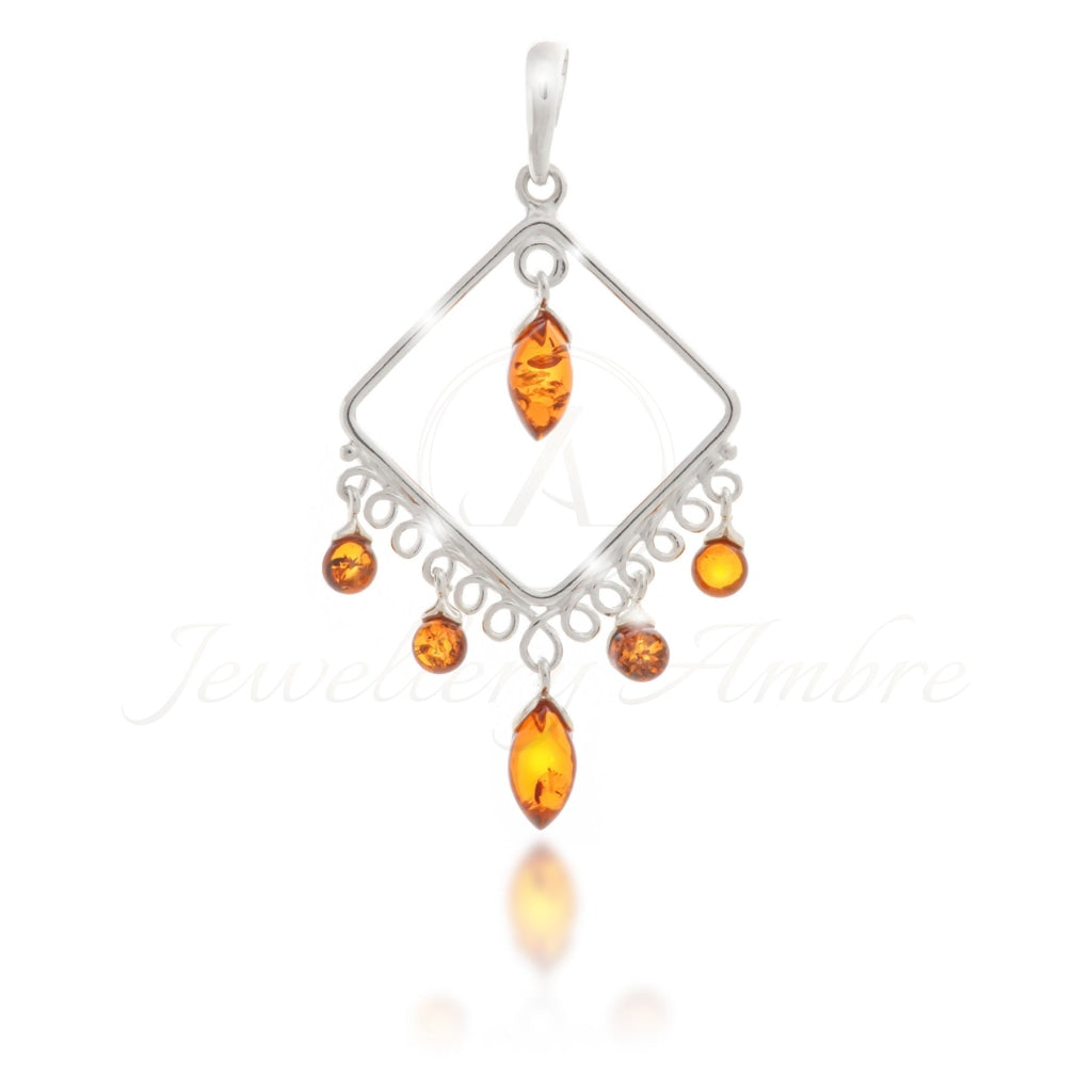 Amber Boho Pendant In Sterling Silver No. 2 Brown Charms & Pendants