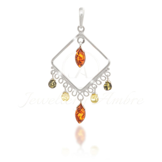 Amber Boho Pendant In Sterling Silver No. 2 Color Charms & Pendants