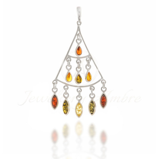 Amber Boho Pendant In Sterling Silver No. 4 Color Charms & Pendants