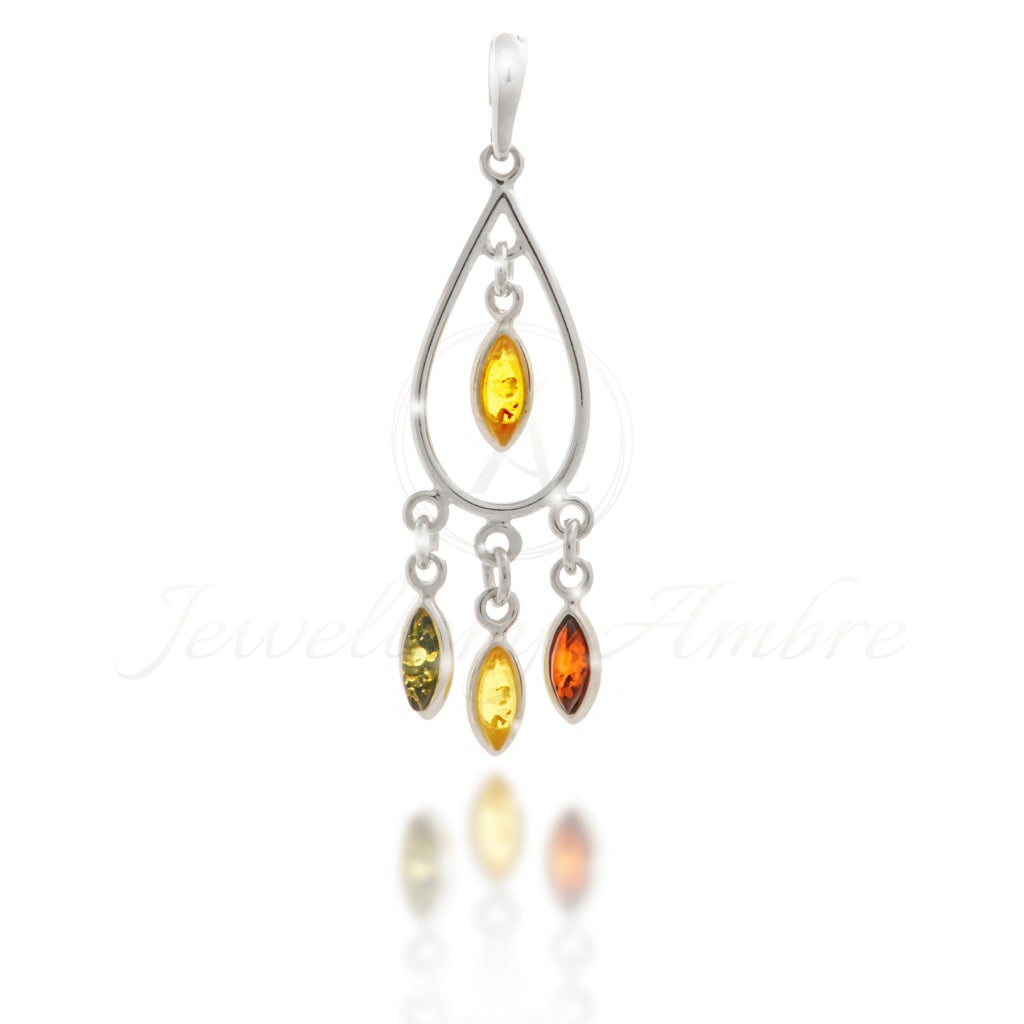 Amber Boho Pendant In Sterling Silver No. 6 Color Charms & Pendants