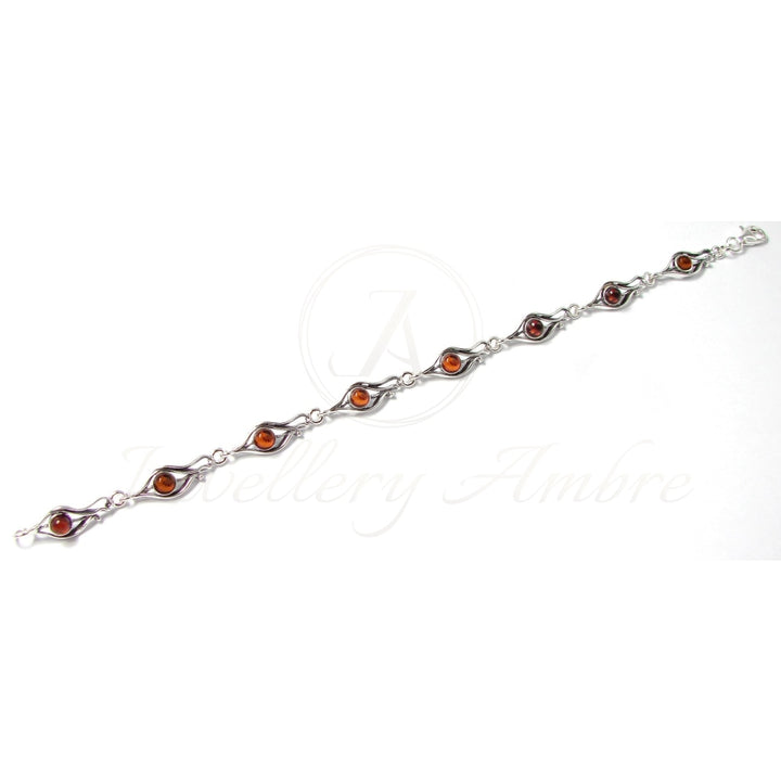 Amber Bracelet In Sterling Silver Brown Bracelets