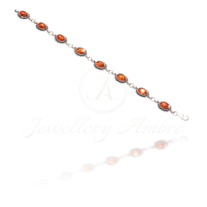 Amber Bracelet In Sterling Silver No.15 Brown Bracelets