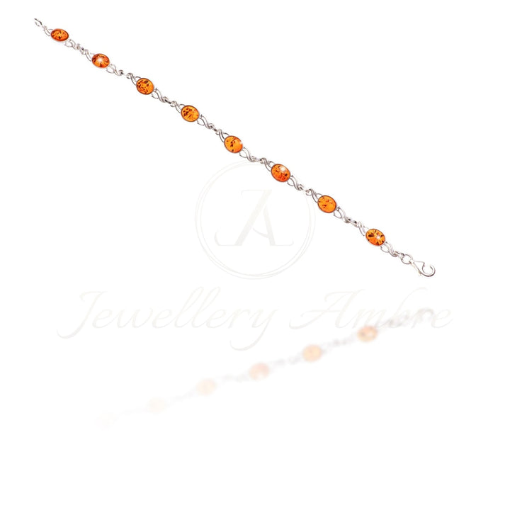 Amber Bracelet In Sterling Silver No.17 Brown Bracelets
