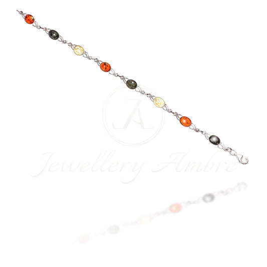 Amber Bracelet In Sterling Silver No.17 Color Bracelets