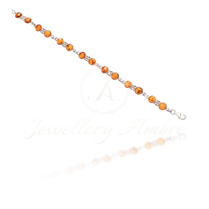 Amber Bracelet In Sterling Silver No.19 Brown Bracelets
