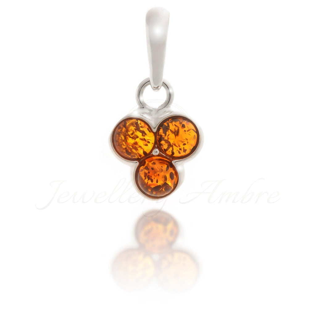 Amber Clubs Pendant In Sterling Silver Brown Charms & Pendants