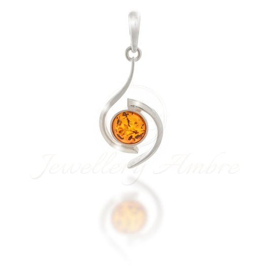 Amber Pendant In Sterling Silver Brown Charms & Pendants