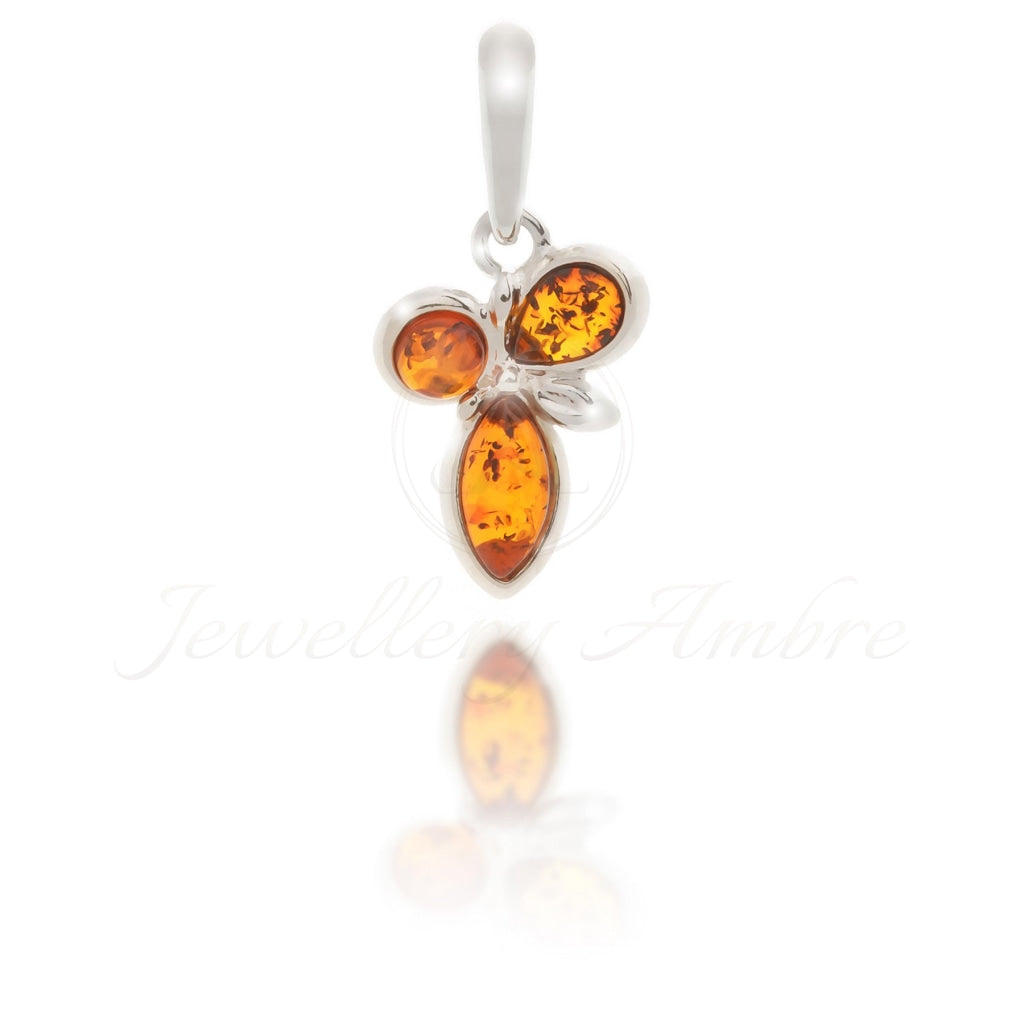 Amber Pendant In Sterling Silver No. 14 (S) Brown Charms & Pendants