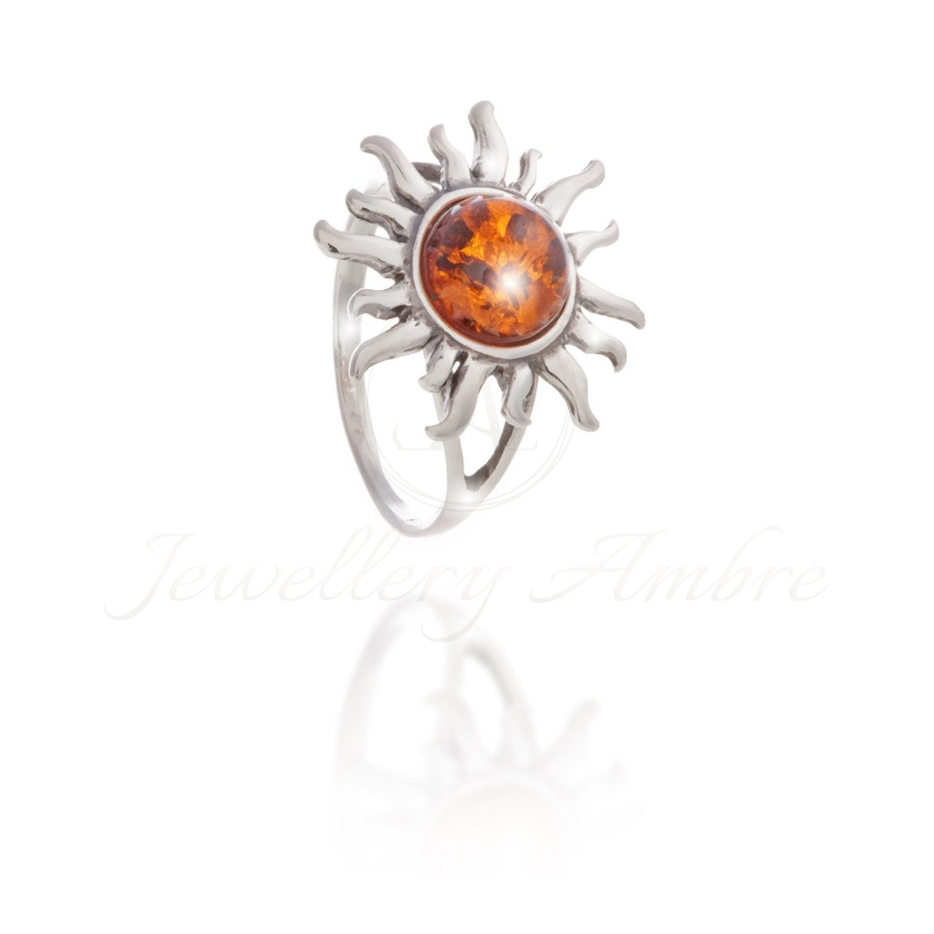 Amber Ring In Sterling Silver 6 / Brown Rings