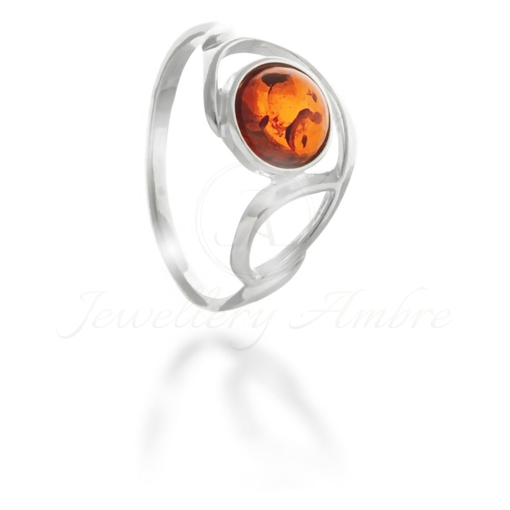 Amber Ring In Sterling Silver 6 / Brown Rings