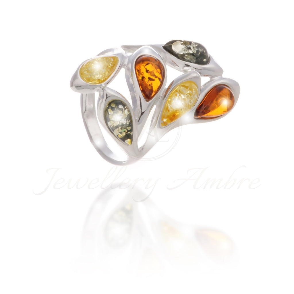 Amber Ring In Sterling Silver 6 / Color Rings