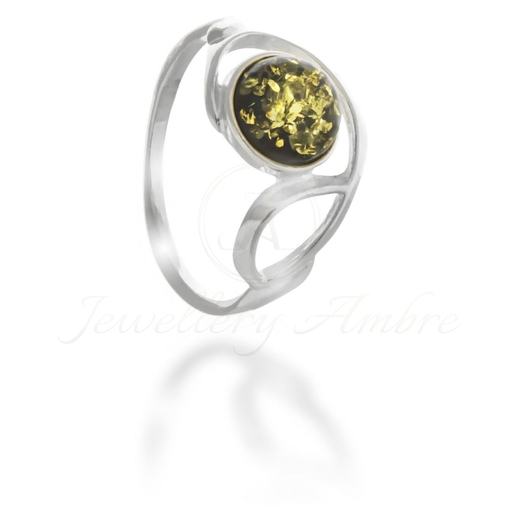 Amber Ring In Sterling Silver 6 / Green Rings