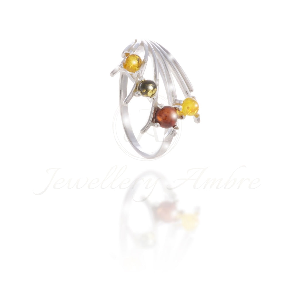 Amber Ring In Sterling Silver Rings