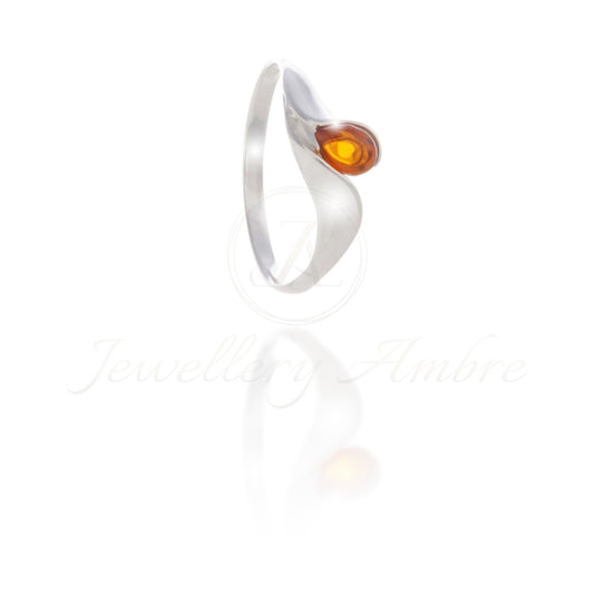 Amber Ring In Sterling Silver Rings