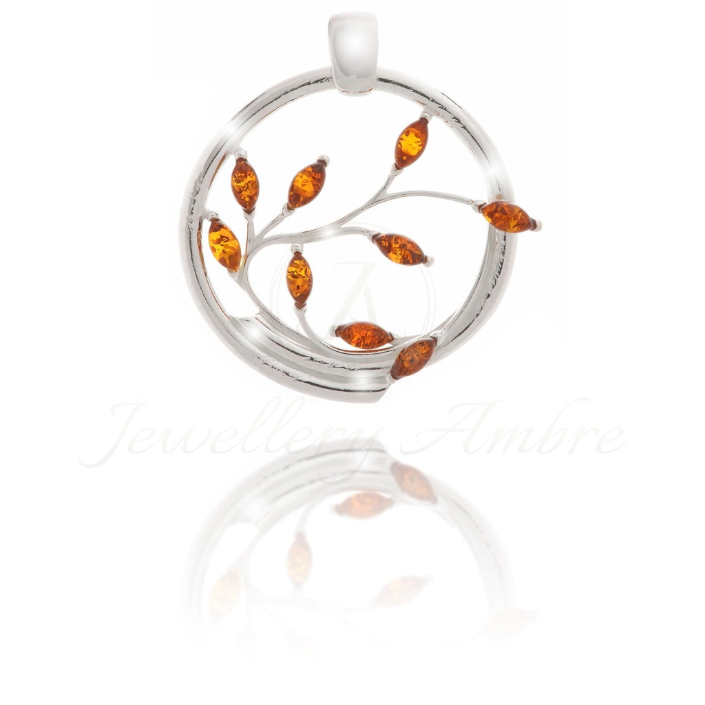 Amber Twigs Pendant In Sterling Silver (B) Brown Charms & Pendants