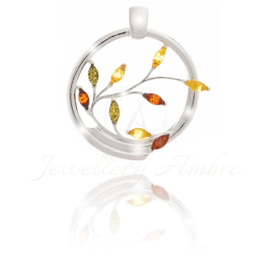 Amber Twigs Pendant In Sterling Silver (B) Color Charms & Pendants