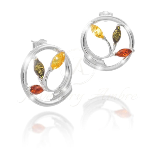 Amber Twigs Suds In Sterling Silver Color Earrings