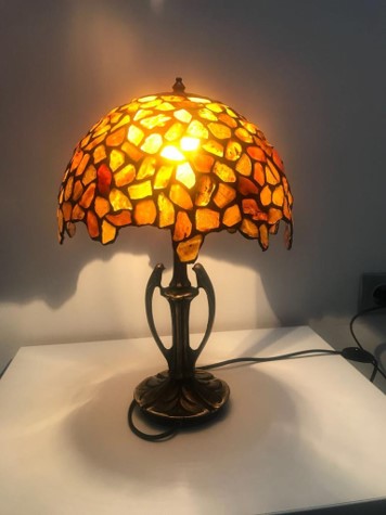 Tiffany Style Amber Lamp - Exclusive