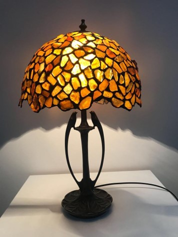 Tiffany Style Amber Lamp - Exclusive