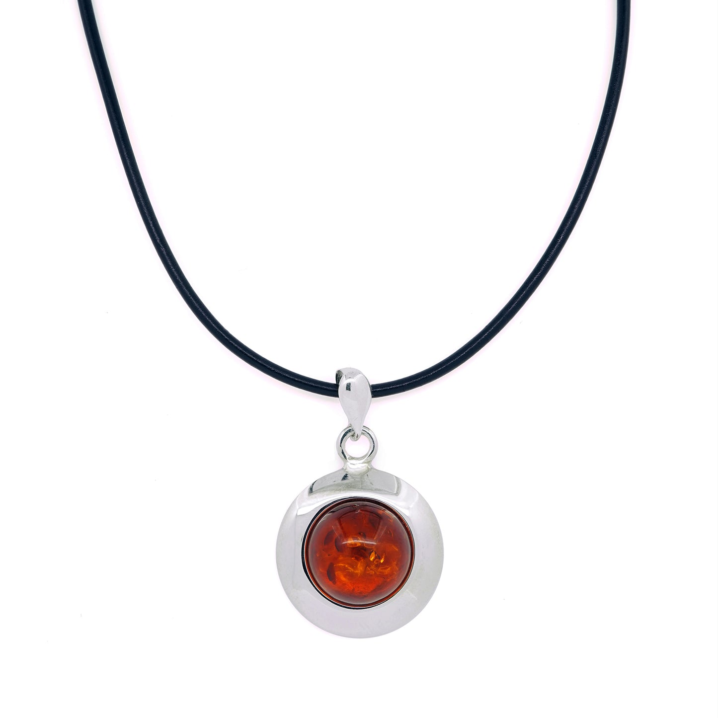 Handmade Baltic Amber Pendant in Sterling Silver